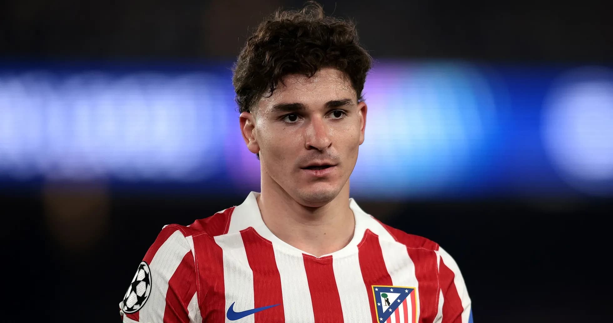 Jugador de Atlético de Madrid durante el partido