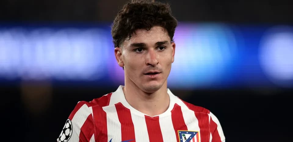 Jugador de Atlético de Madrid durante el partido
