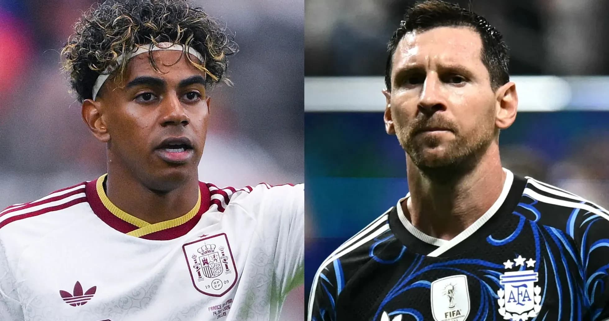 Jugadores de fútbol de España y Argentina en acción