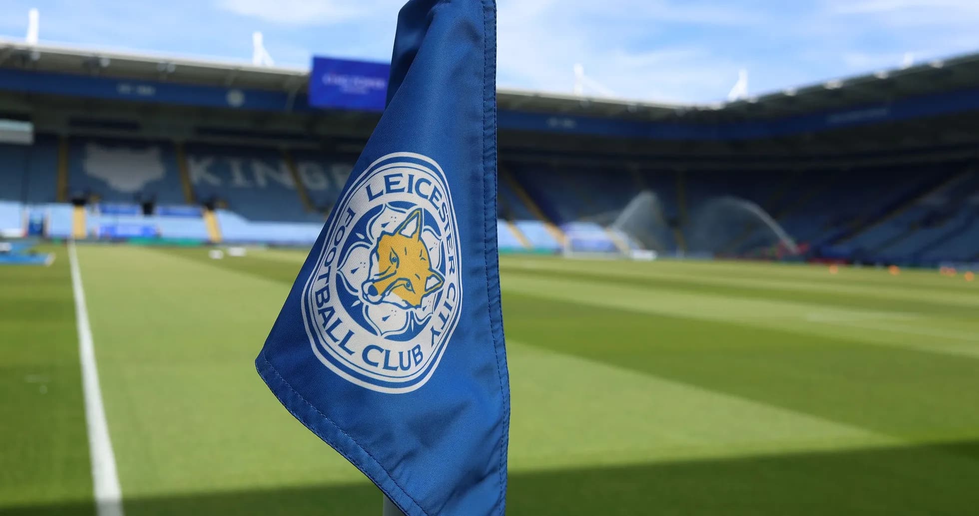 Bandera de esquina con logo de Leicester City