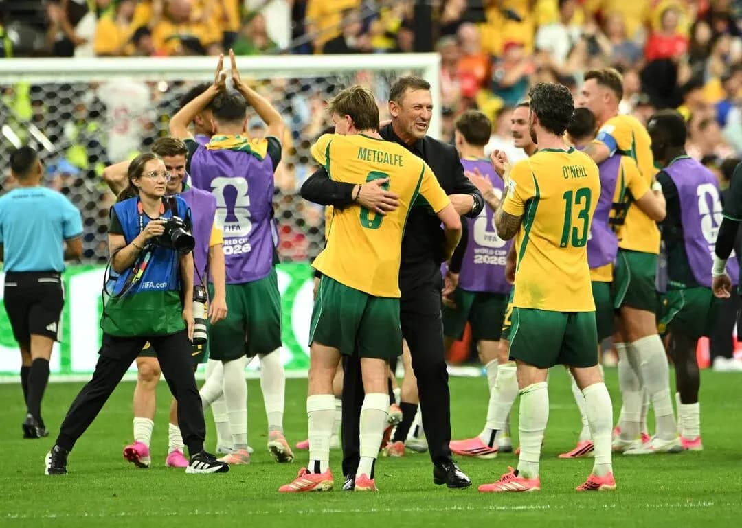 Jugadores de Australia celebrando en el Mundial 2026