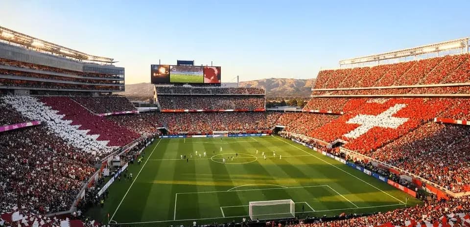 Estadio lleno durante el partido Qatar vs Suiza