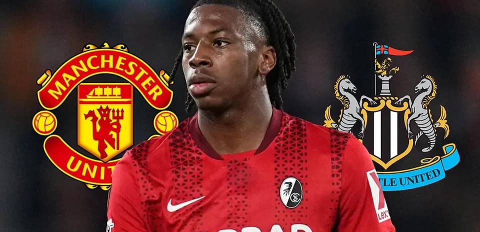 Jugador con camiseta de Bournemouth entre logos de clubes