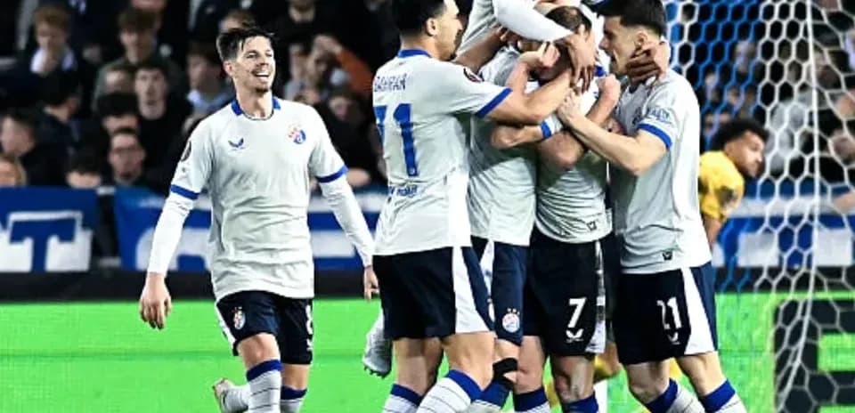 Celebración de jugadores de Dinamo Zagreb