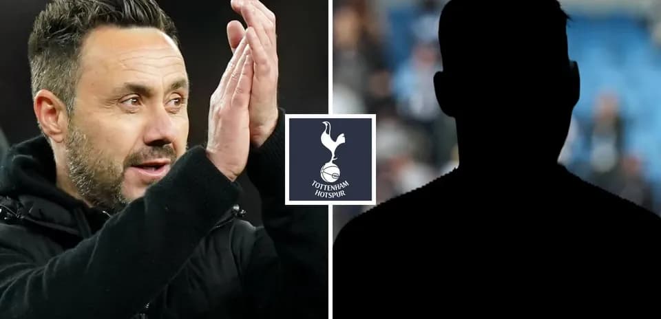 Entrenador aplaudiendo junto al logo de Tottenham