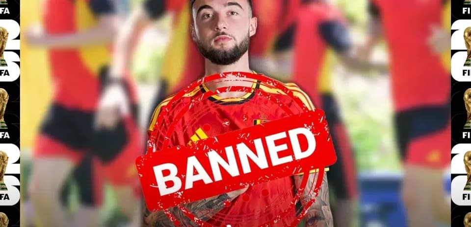 Jugador de España con sello de 'prohibido' en camiseta
