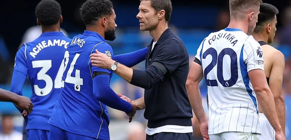 Jugadores de Chelsea y Brighton en el partido