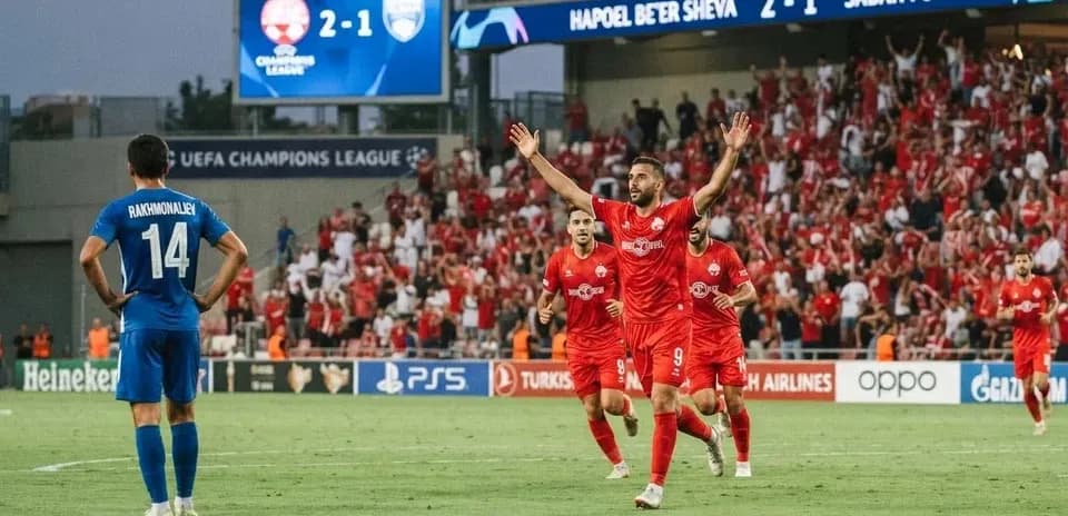 Celebración de gol de Hapoel Beer Sheva