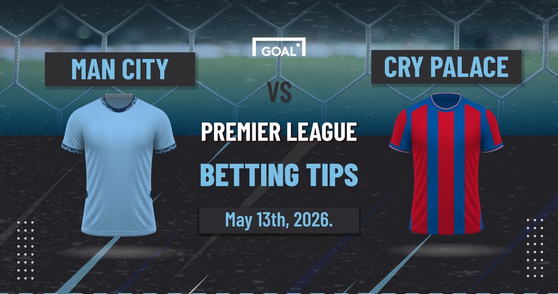 Camisetas de Man City y Cry Palace para partido