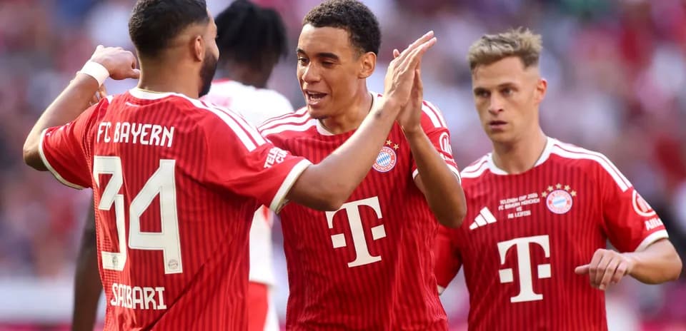 Jugadores de FC Bayern celebrando un gol