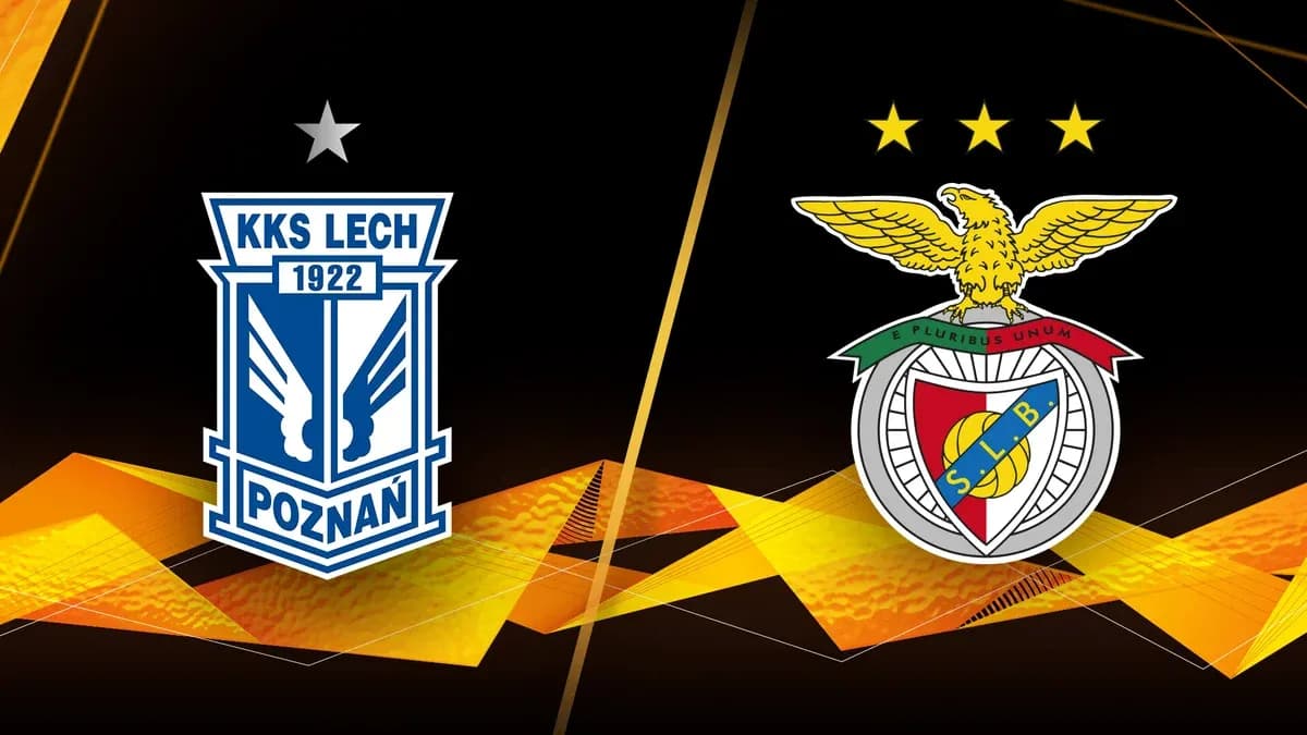 Logos de Benfica y Lech Poznan en UEFA Europa League