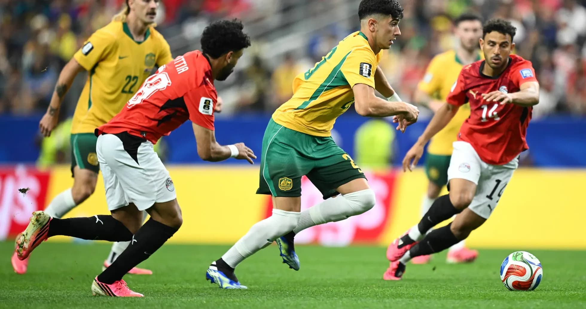Partido entre Australia y Egipto en el Mundial