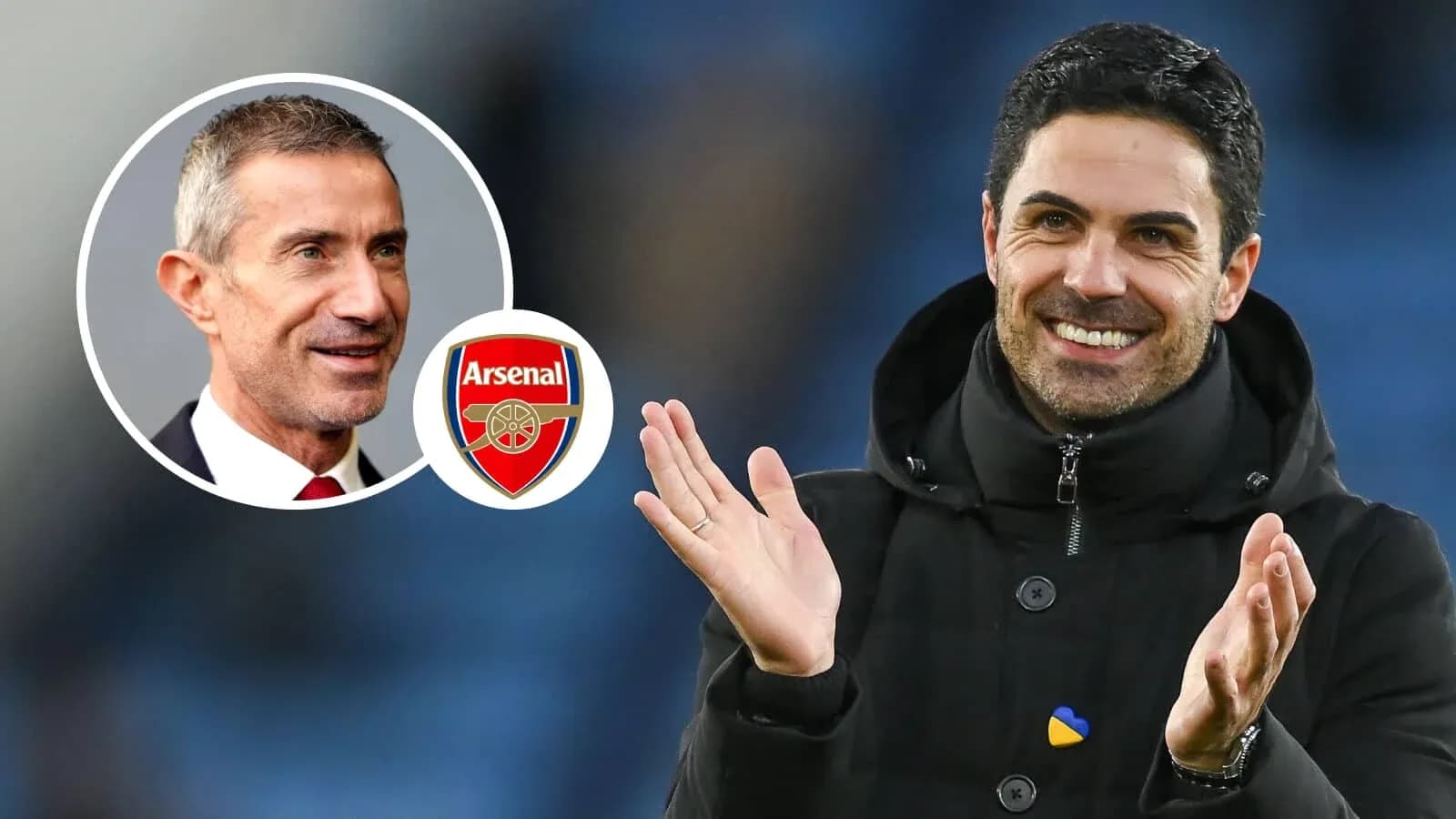 Entrenador de Arsenal aplaudiendo durante el partido