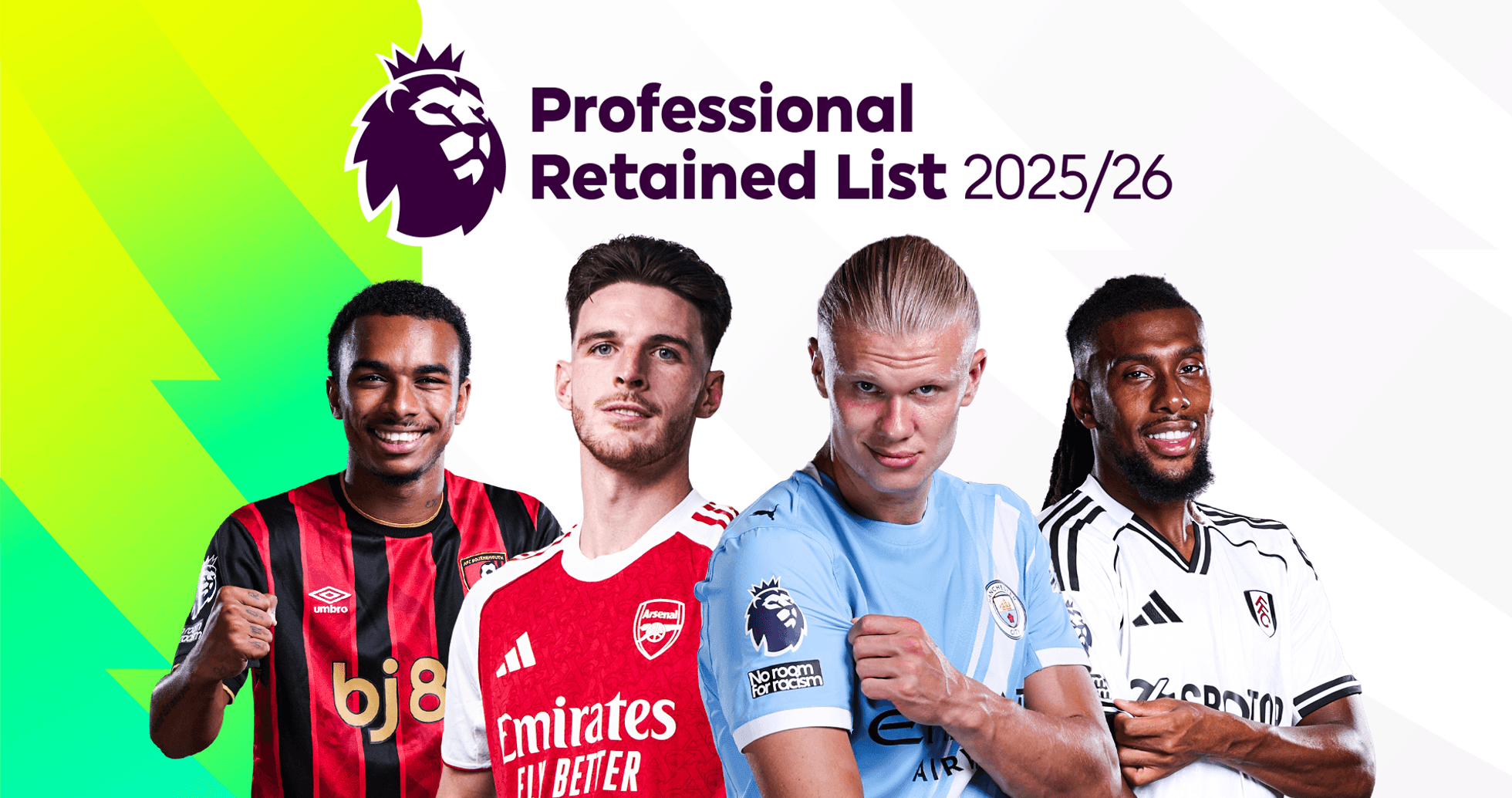 Cuatro jugadores de la Premier League posando juntos