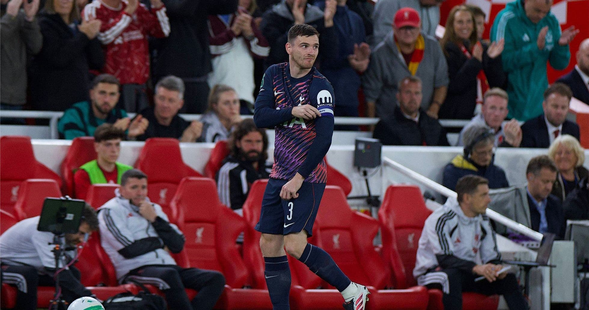Liverpool elimina a Tottenham en la Carabao Cup con victoria 3-1 y emotivo regreso de Andy Robertson a Anfield