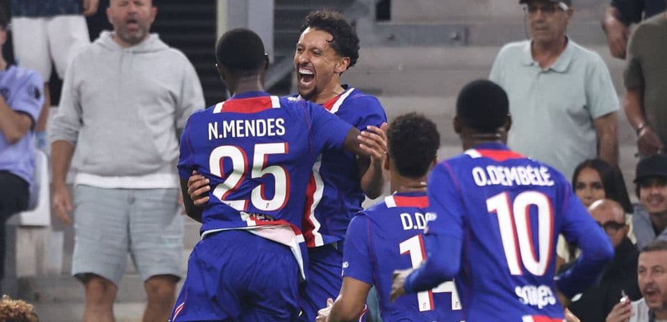 Marquinhos lidera a Paris Saint-Germain en victoria sobre Marseille con diez jugadores