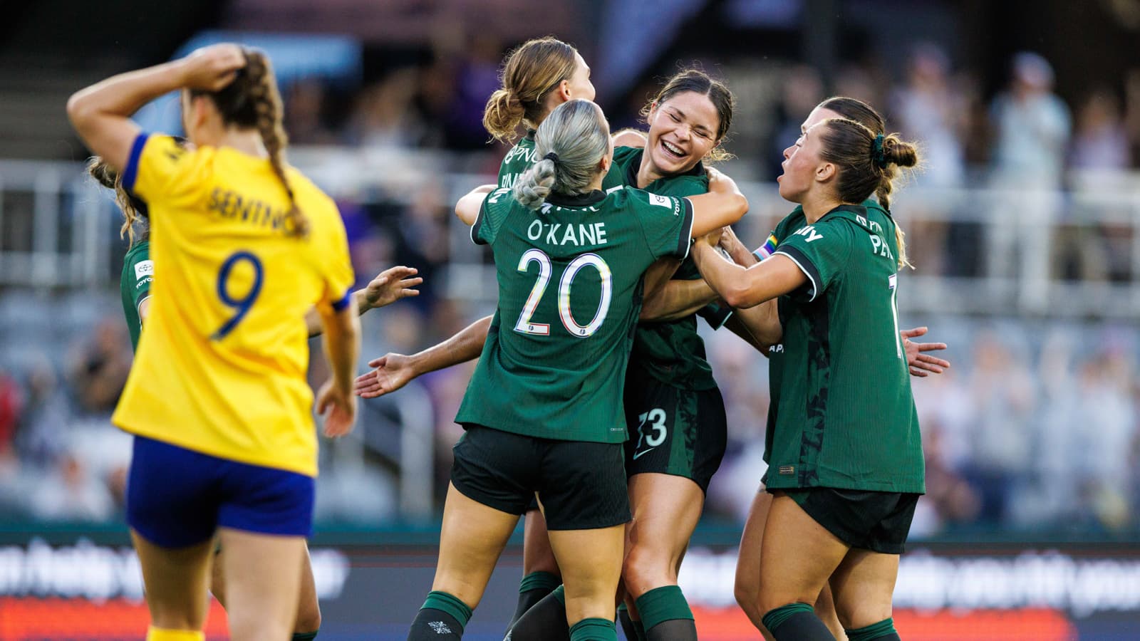 Jugadoras del Utah Royals celebrando un gol Jugadoras del Utah Royals celebrando un gol