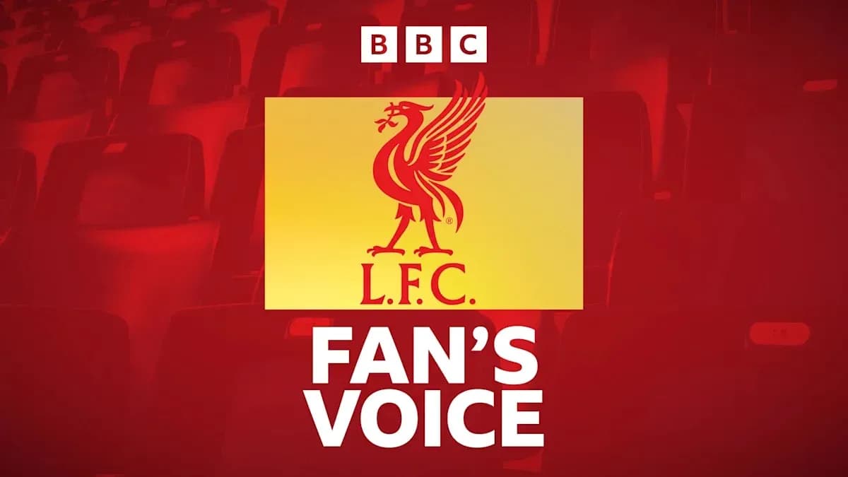 Logotipo de Liverpool FC con texto de 'Fan's Voice' Logotipo de Liverpool FC con texto de 'Fan's Voice'