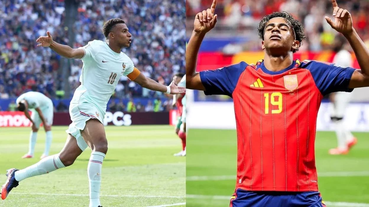 Jugadores de Francia y España en la cancha Jugadores de Francia y España en la cancha