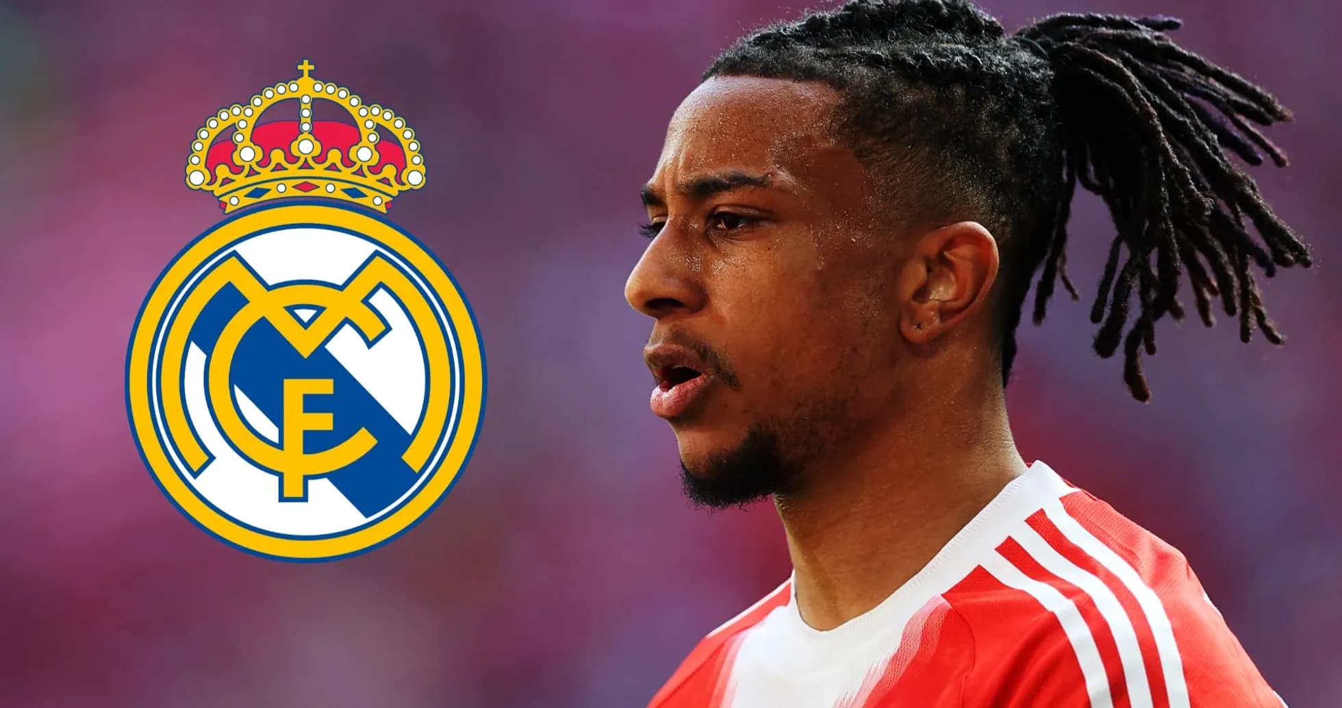 Jugador de fútbol con camiseta y logo del Real Madrid Jugador de fútbol con camiseta y logo del Real Madrid