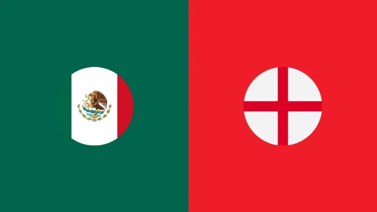 Banderas de México y Inglaterra en fondo colorido Banderas de México y Inglaterra en fondo colorido