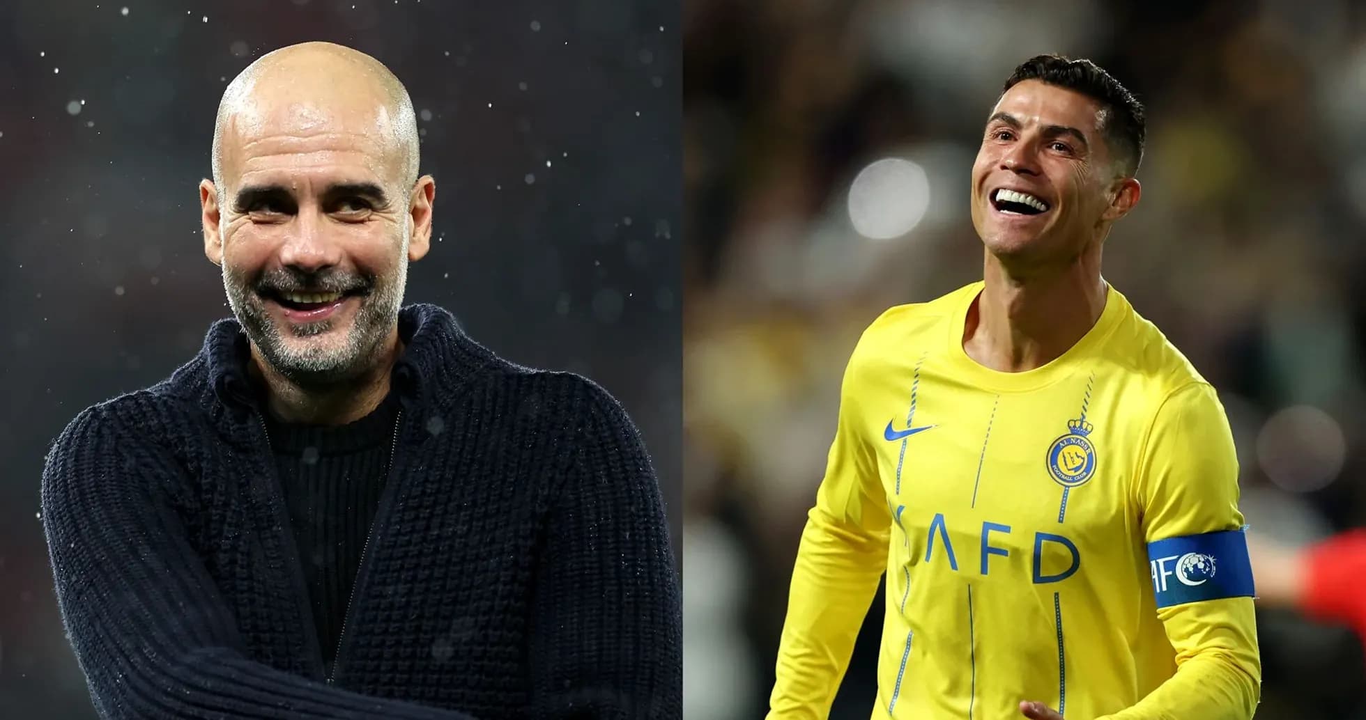 Pep Guardiola y Cristiano Ronaldo sonriendo en imagen Pep Guardiola y Cristiano Ronaldo sonriendo en imagen