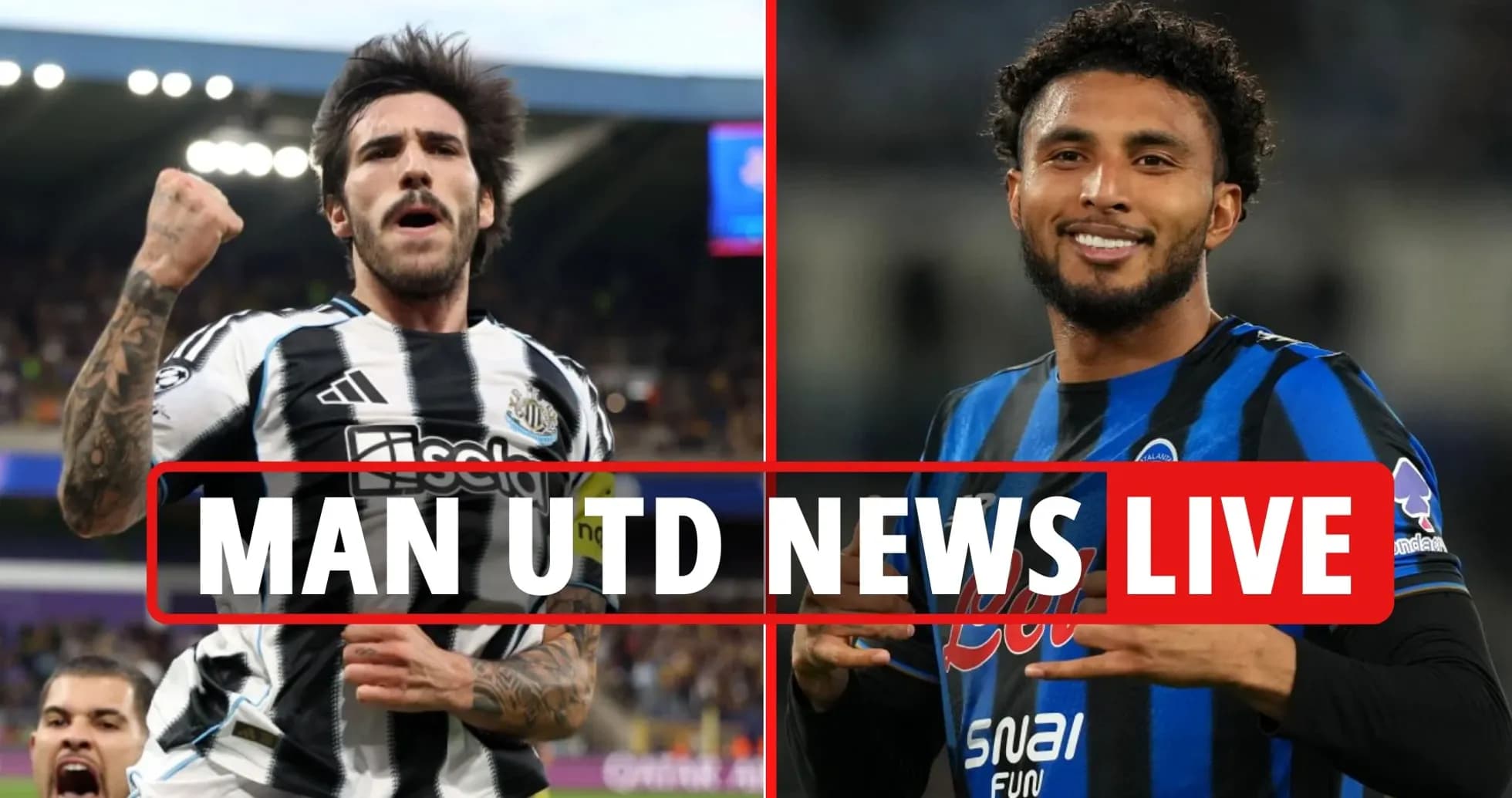 Jugadores de Newcastle y Atalanta celebrando goles Jugadores de Newcastle y Atalanta celebrando goles