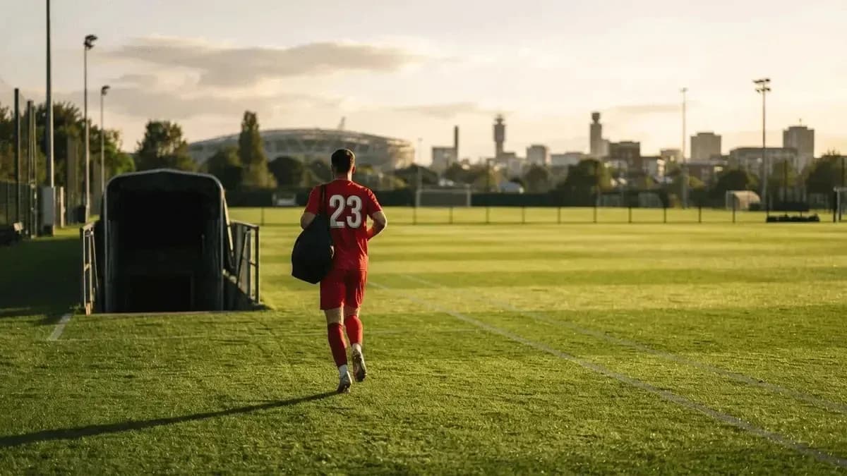 Jugador saliendo del túnel hacia el campo Jugador saliendo del túnel hacia el campo