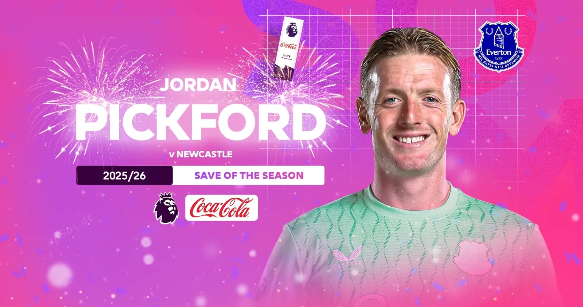 Jordan Pickford celebra la mejor parada de la temporada Jordan Pickford celebra la mejor parada de la temporada