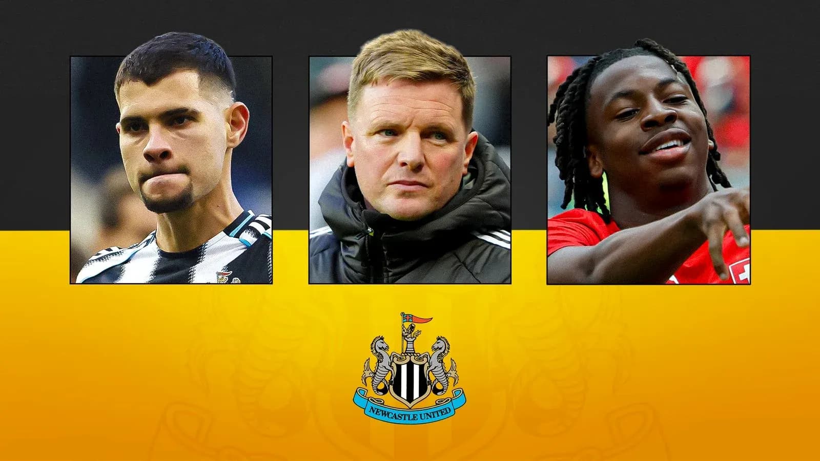Jugadores de Newcastle United y su entrenador Jugadores de Newcastle United y su entrenador