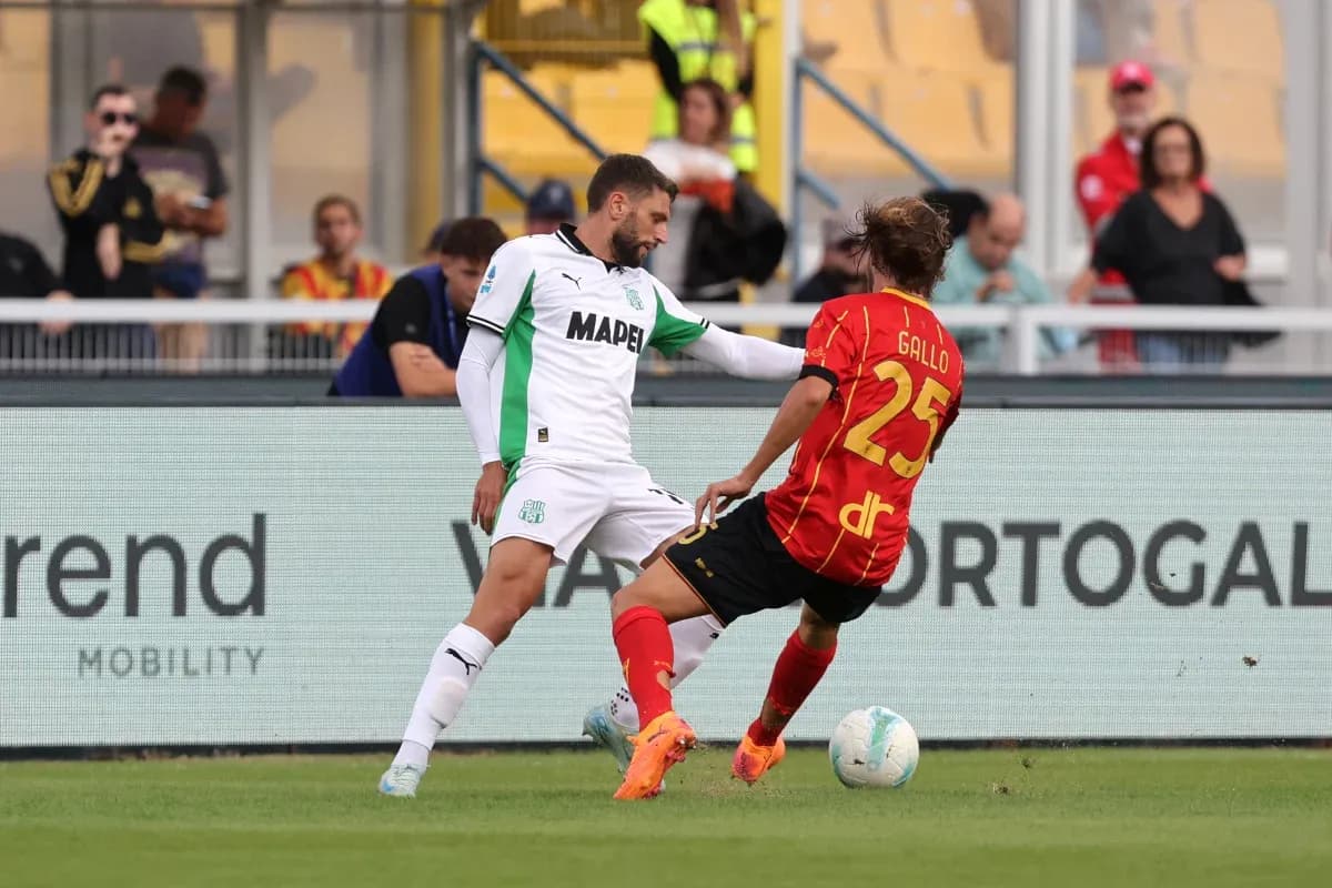 Acción de juego entre Sassuolo y Lecce Acción de juego entre Sassuolo y Lecce