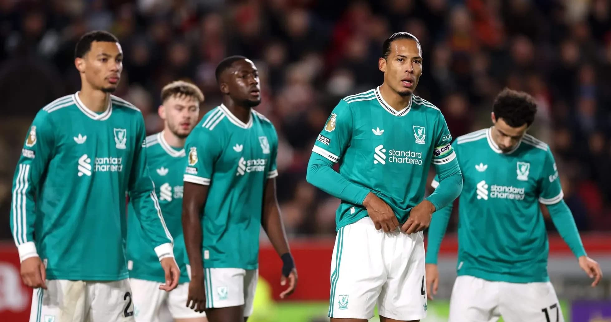Jugadores de Liverpool en el partido Jugadores de Liverpool en el partido