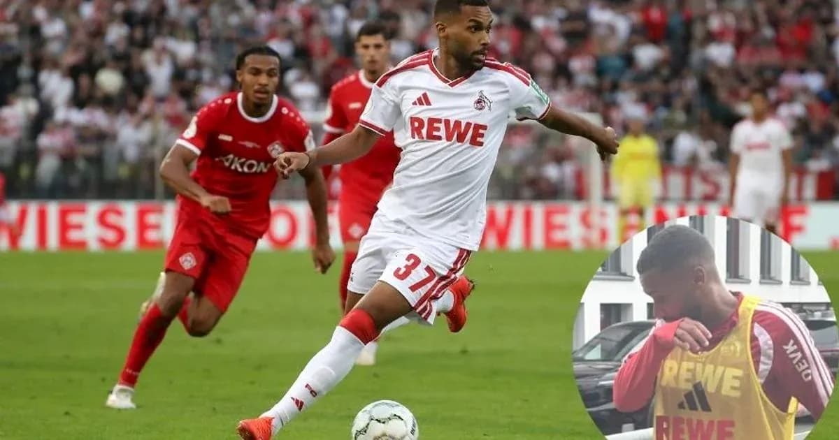 Jugador del FC Köln avanzando con el balón en el partido Jugador del FC Köln avanzando con el balón en el partido