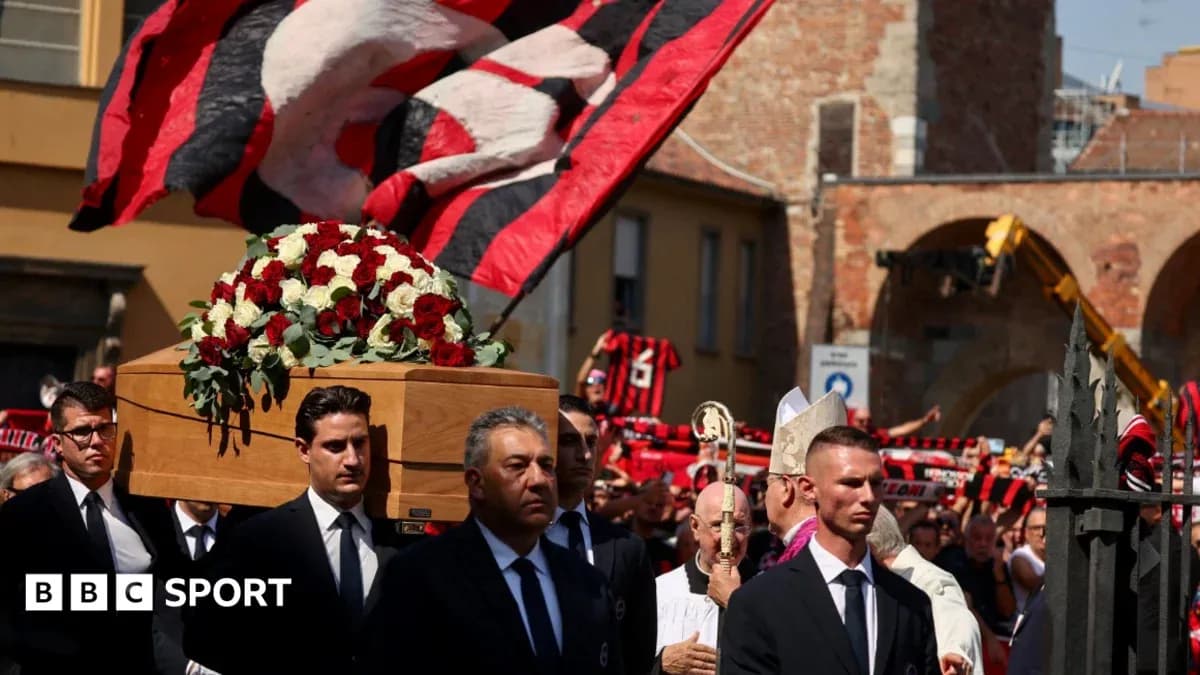 Funeral procession with a coffin and supporters Funeral procession with a coffin and supporters