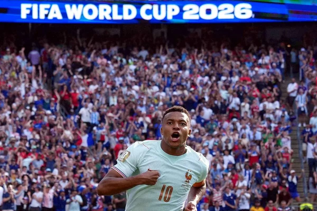 Jugador celebrando un gol en la Copa Mundial 2026 Jugador celebrando un gol en la Copa Mundial 2026