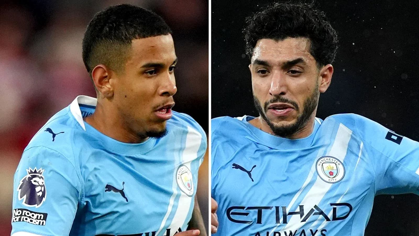 Jugadores de Manchester City en acción durante el partido Jugadores de Manchester City en acción durante el partido