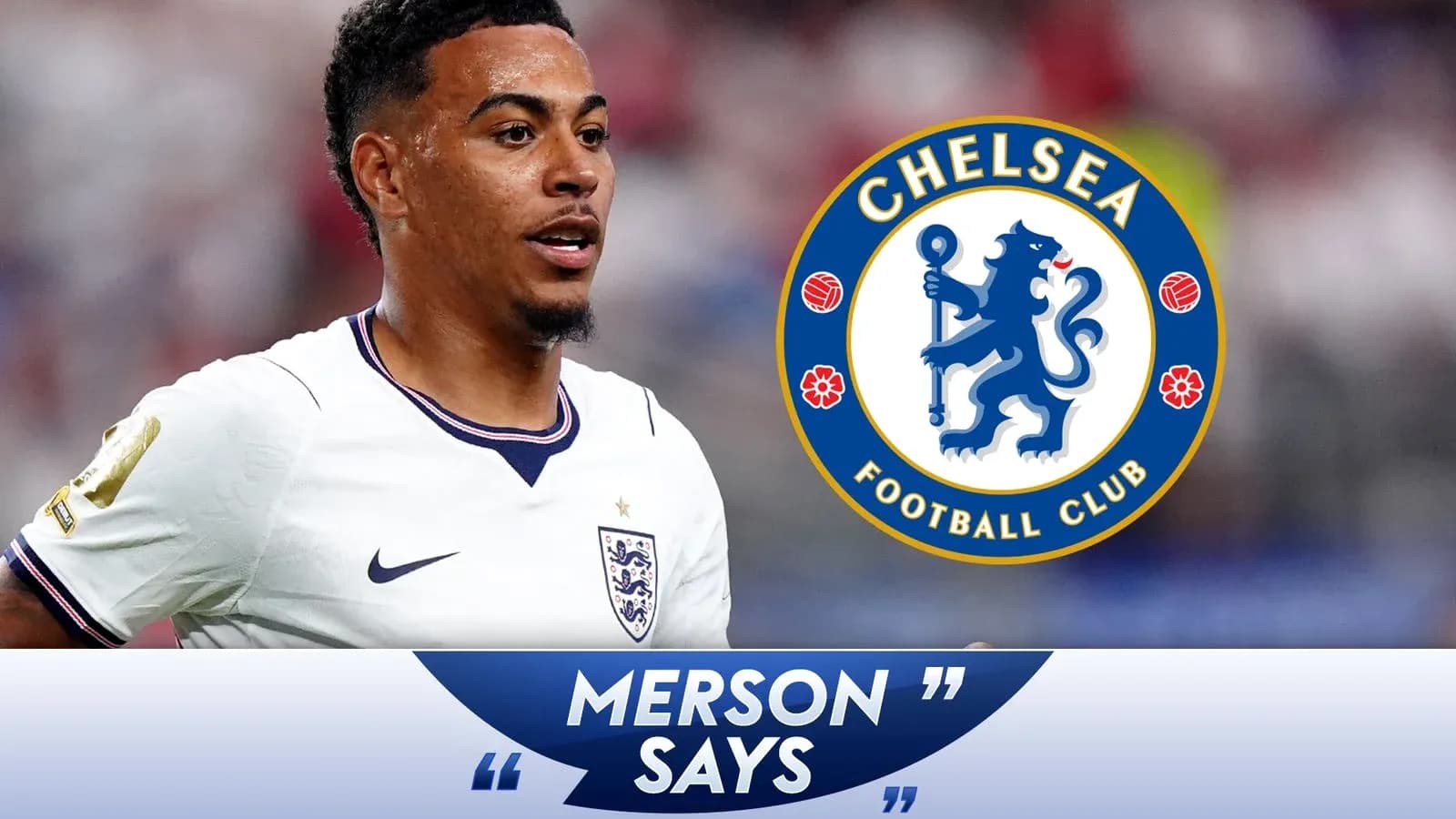 Jugador de Inglaterra con uniforme de Chelsea en acción Jugador de Inglaterra con uniforme de Chelsea en acción