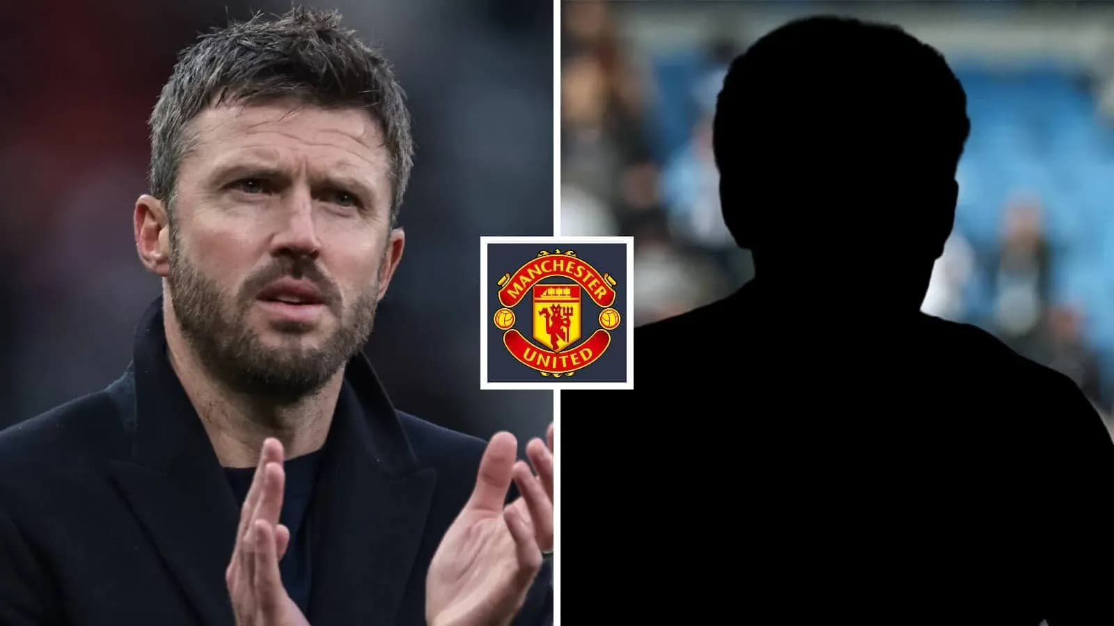 Michael Carrick gesticulando con el escudo de Manchester United Michael Carrick gesticulando con el escudo de Manchester United