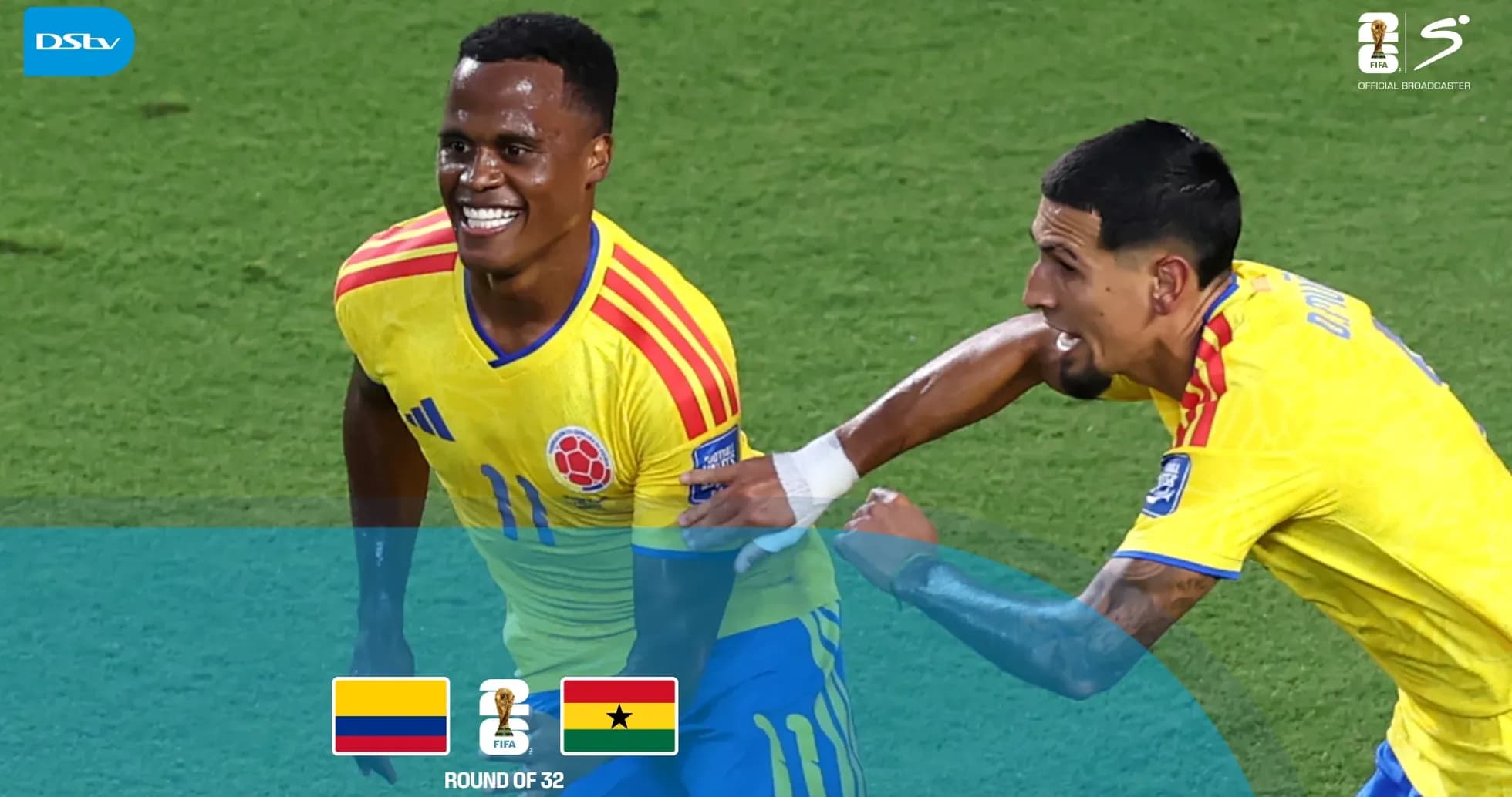 Jugadores de Colombia celebrando un gol en partido Jugadores de Colombia celebrando un gol en partido