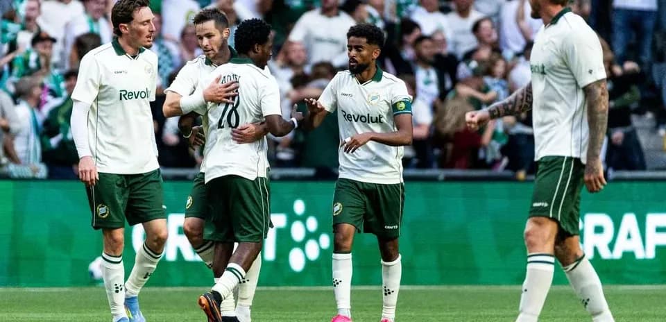 Jugadores de Hammarby FF celebrando un gol Jugadores de Hammarby FF celebrando un gol