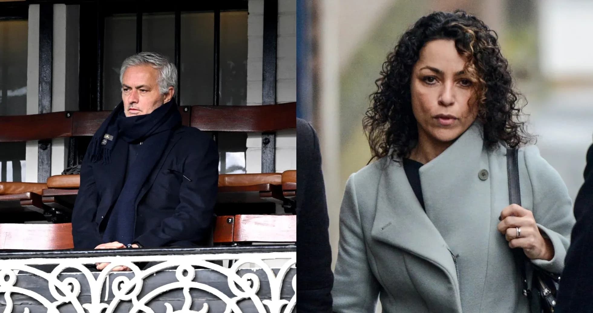 José Mourinho en un palco y mujer caminando José Mourinho en un palco y mujer caminando
