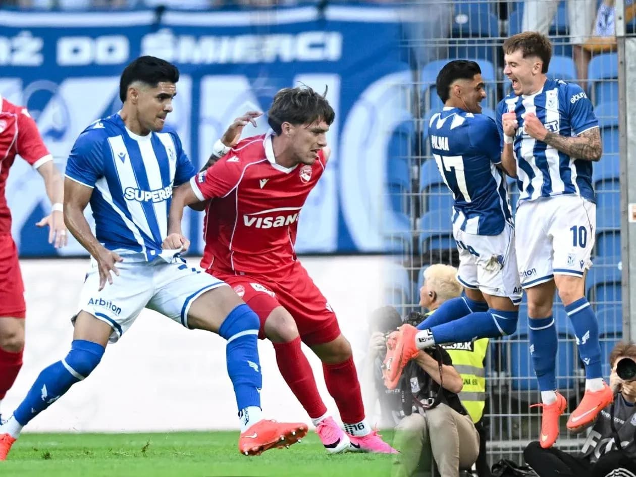 Jugadores de Lech Poznań celebrando un gol Jugadores de Lech Poznań celebrando un gol