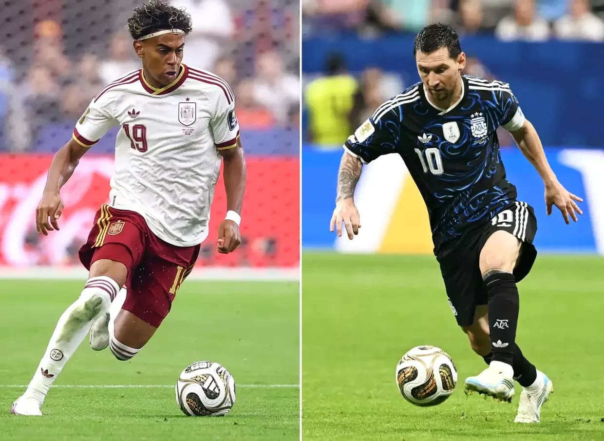 Jugadores de España y Argentina durante el partido Jugadores de España y Argentina durante el partido
