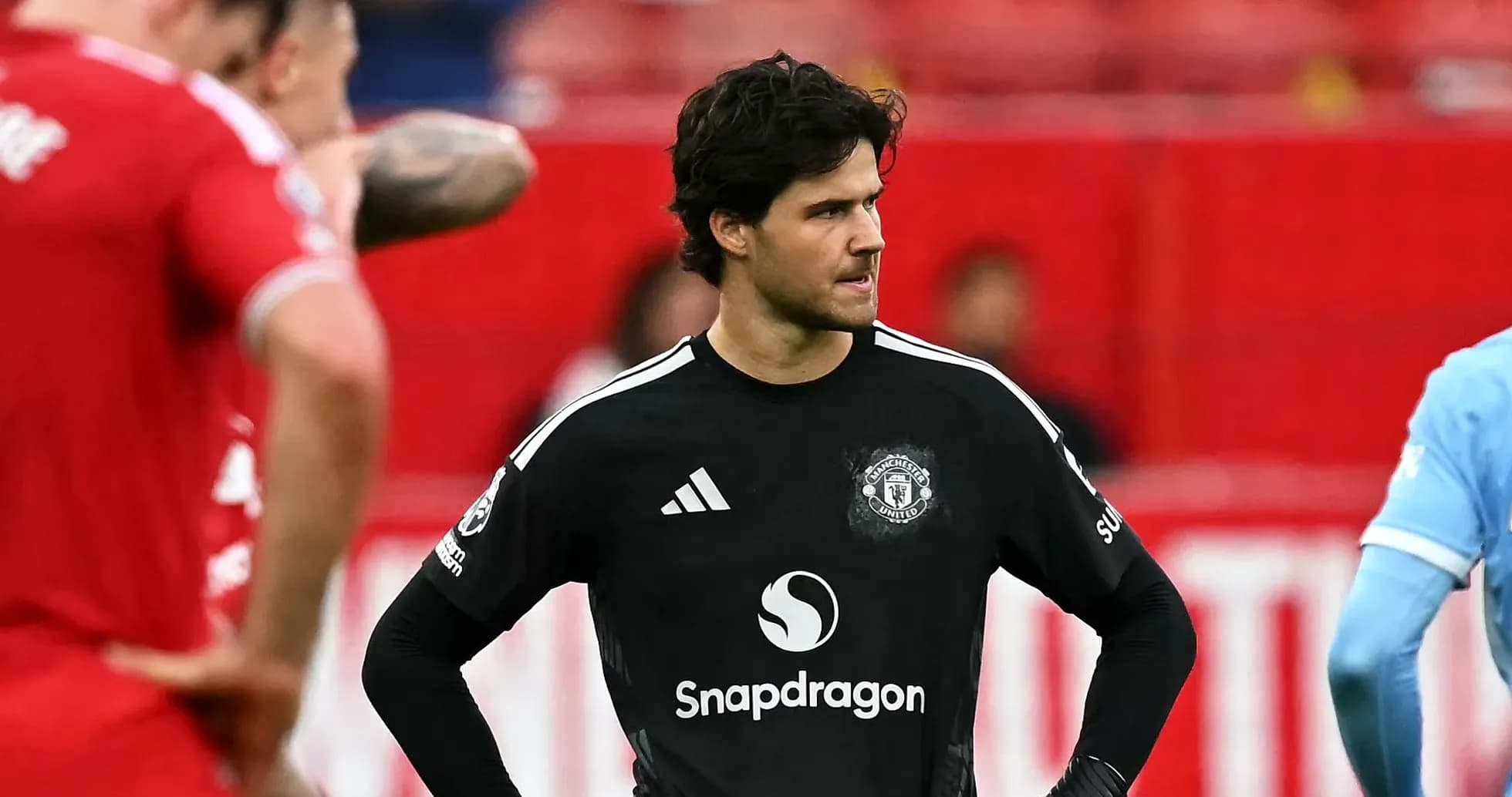 Portero de Manchester United en el campo durante el partido Portero de Manchester United en el campo durante el partido