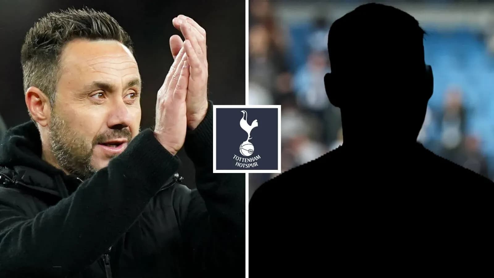 Entrenador aplaudiendo junto al logo de Tottenham Entrenador aplaudiendo junto al logo de Tottenham