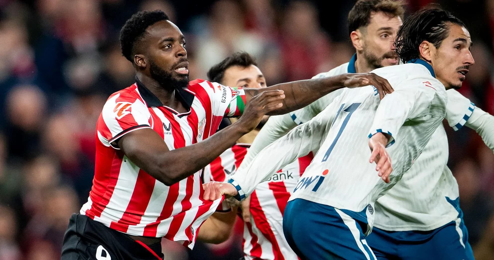 Iñaki Williams in action during the match. Iñaki Williams in action during the match.