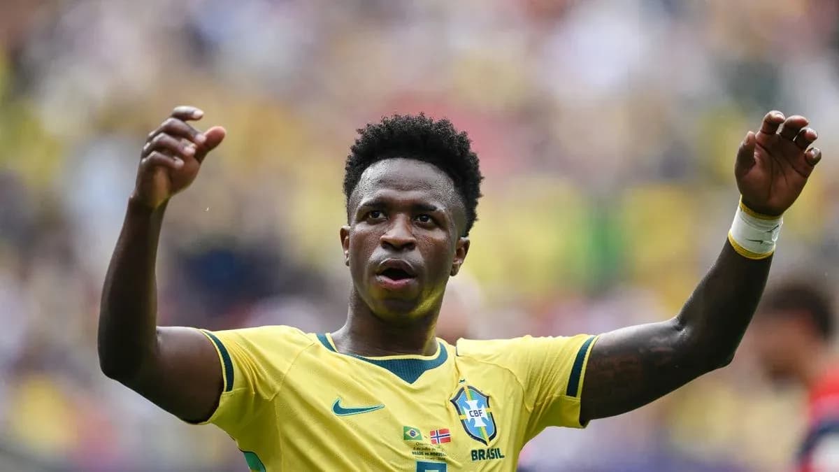 Jugador brasileño celebrando durante un partido Jugador brasileño celebrando durante un partido