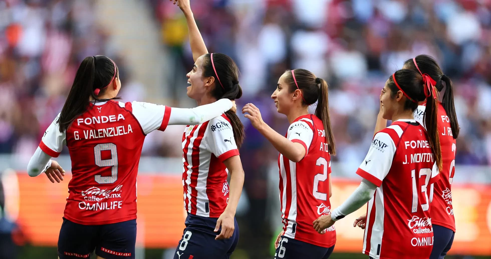 Jugadoras de Guadalajara celebrando un gol Jugadoras de Guadalajara celebrando un gol