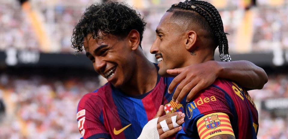 Raphinha iguala récord de Messi y Lamine Yamal anota doble en la goleada del Barcelona ante Valencia Raphinha iguala récord de Messi y Lamine Yamal anota doble en la goleada del Barcelona ante Valencia